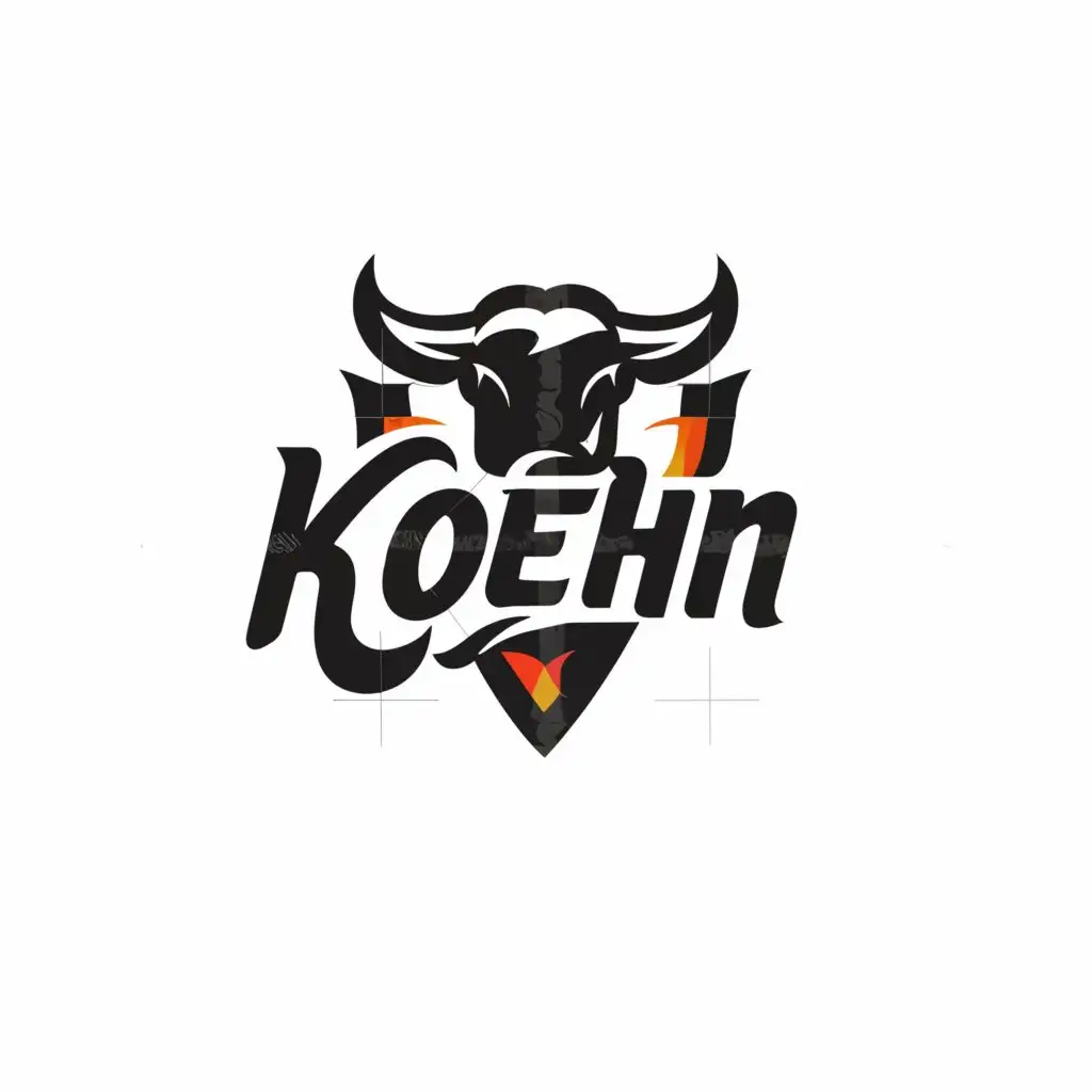 a logo design,with the text "KOEHN", main symbol:COW,Moderate,clear background