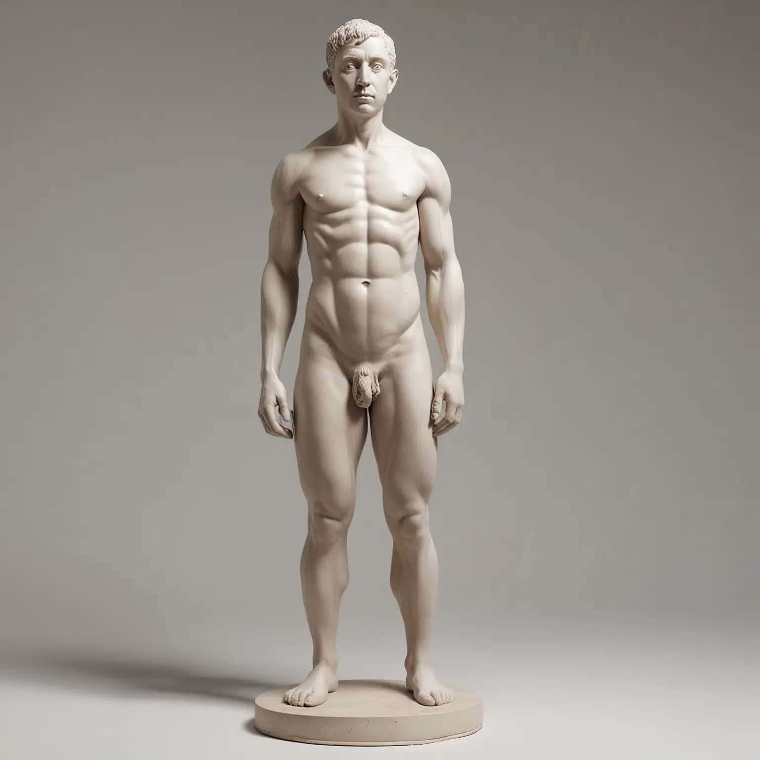 a sculpture in the form of a man which has a small penis full body