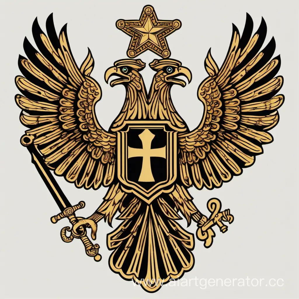Орел с двумя головами в стиле война россия