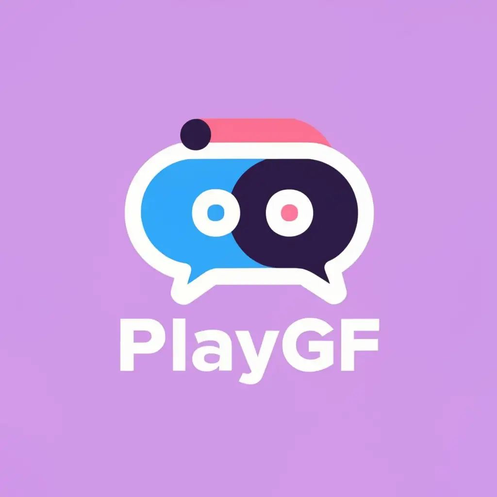 a logo design,with the text "PLAYGF", main symbol:chat,Moderate,be used in Internet industry,clear background