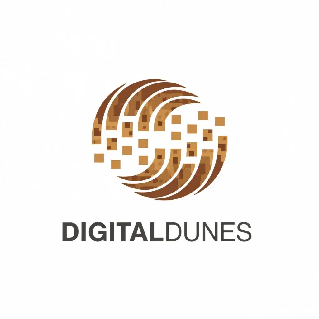 a logo design,with the text "Digital Dunes", main symbol:Dunes, Digital, PR, Ads,complex,be used in Technology industry,clear background