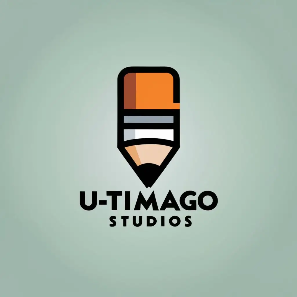 logo, pencil, with the text "utimago studios", typography, be used in Technology industry