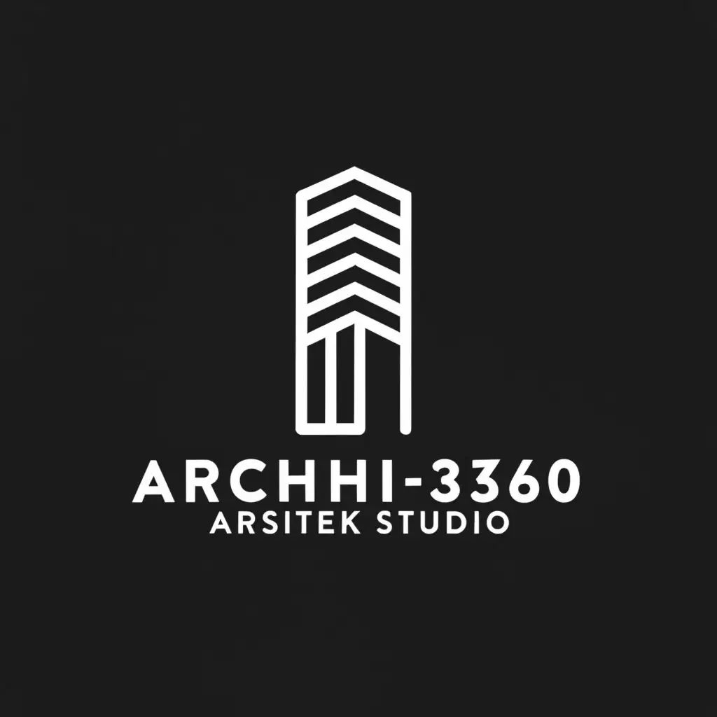 a logo design,with the text "archi 360 Arsitek Studio", main symbol:Building,Moderate,be used in Real Estate industry,clear background
