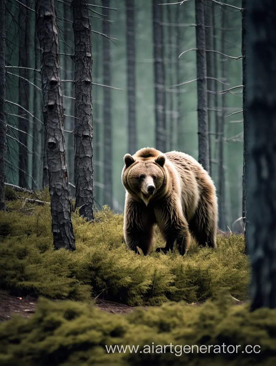 Majestic-Bear-Roaming-Through-Enchanted-Forest