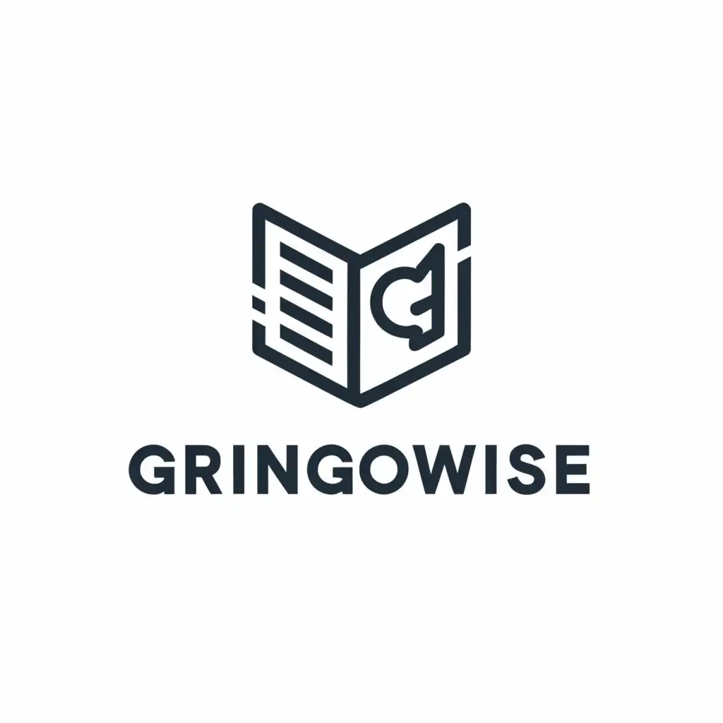 a logo design,with the text "gringowise", main symbol:book,Minimalistic,be used in Education industry,clear background