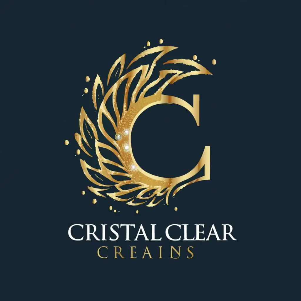 LOGO-Design-for-CristalClear-Creations-PhoenixInspired-Letter-C-Emblem-with-Typography