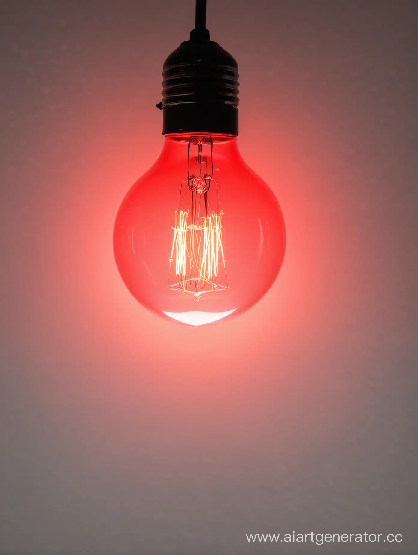 Bright-Red-Light-Bulb-Illuminating-the-Darkness