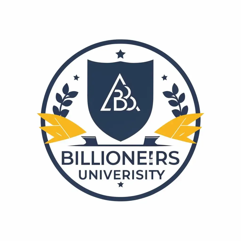 logo, 🧿, with the text "Billioners university", typography, be used in Internet industry