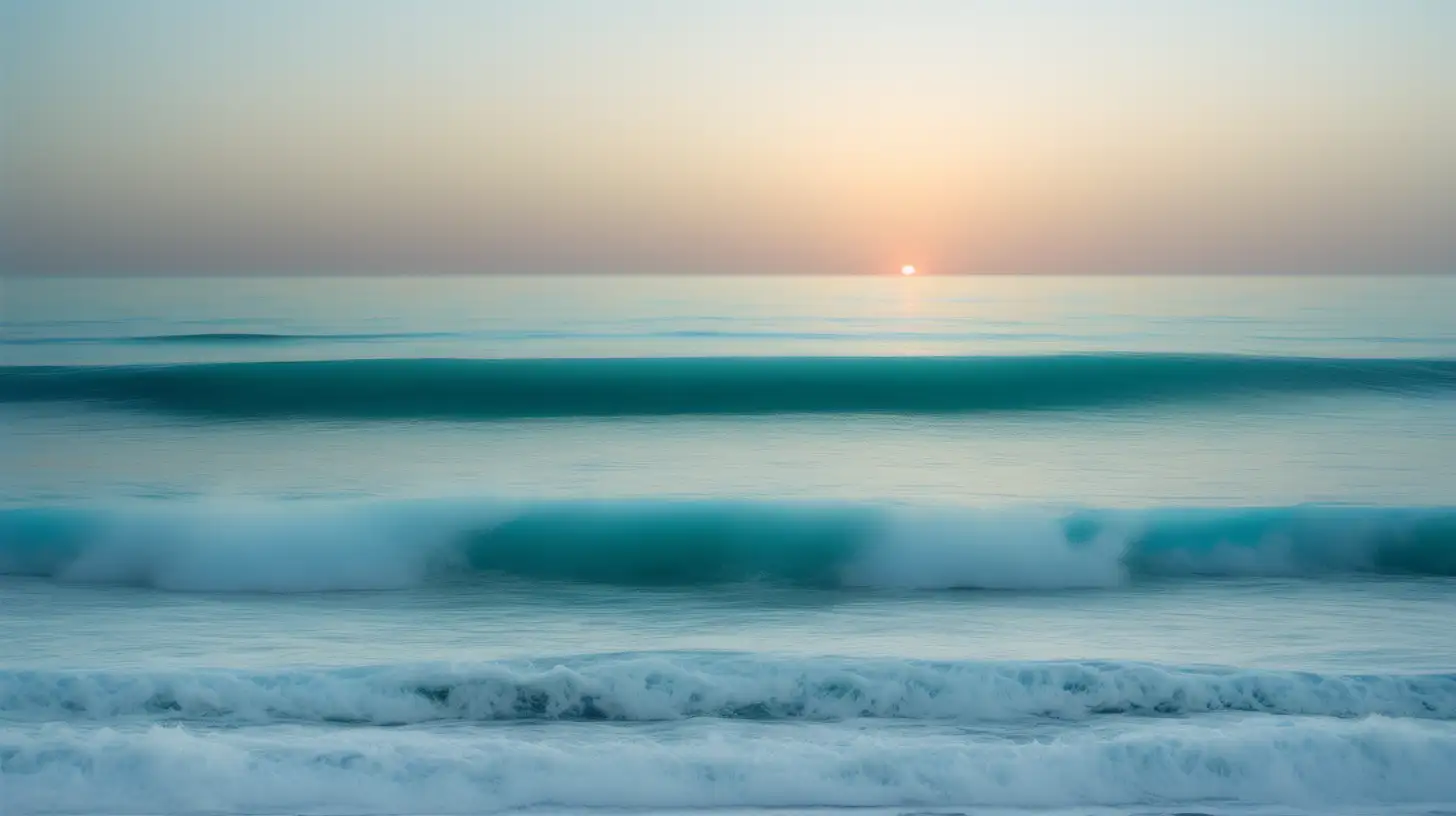 Gradient of serene ocean blue with delicate wisps of white.