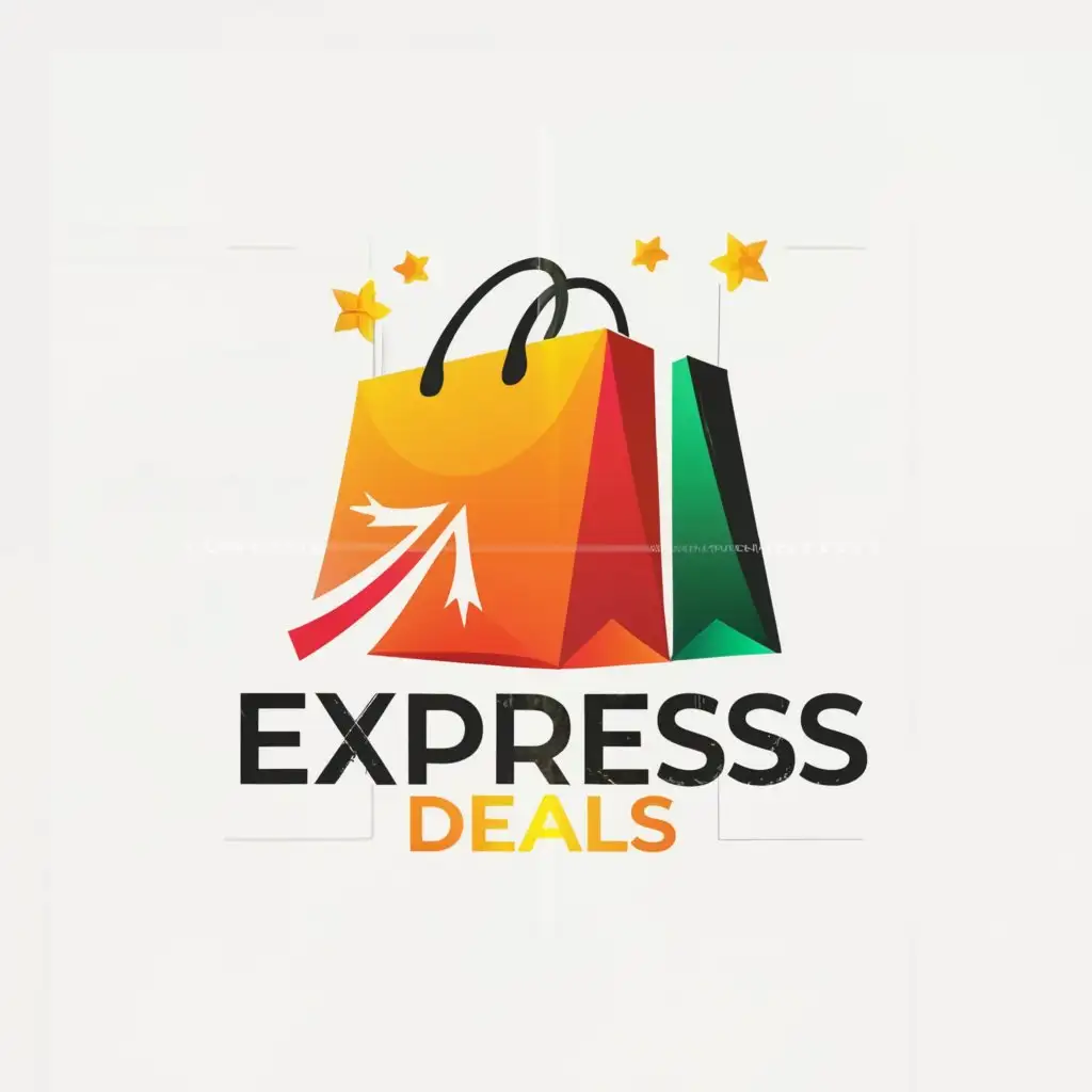 LOGO-Design-For-Express-Deal-Majestic-Shopping-Bag-and-Crown-Emblem-for-Retail-Success