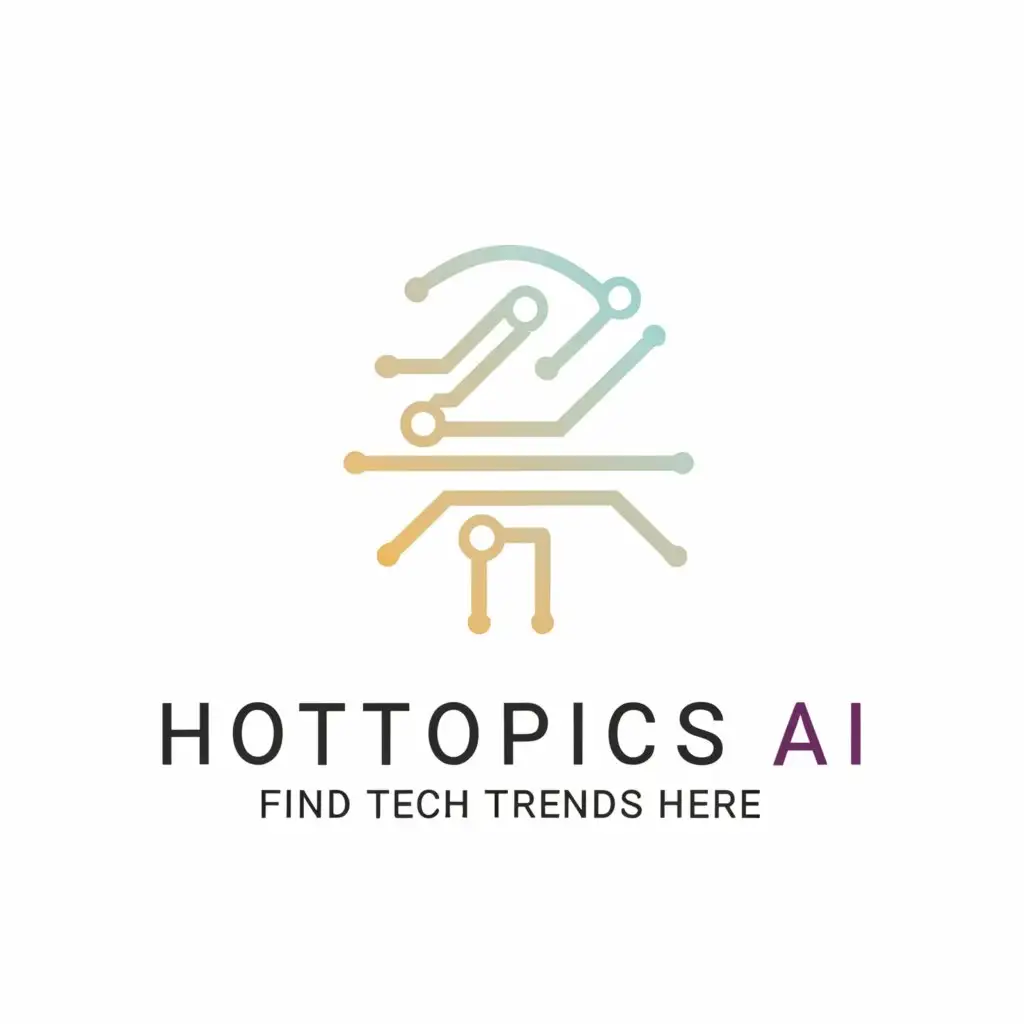 a logo design,with the text HotTopics AI, main symbol:Find TECH Trends here,Moderate,clear background