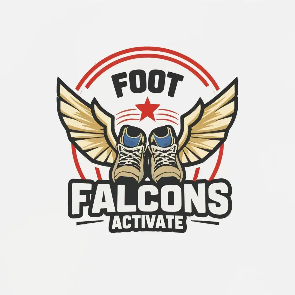 LOGO-Design-For-Foot-Falcons-Activate-Dynamic-Shoes-with-Wings-Symbolizing-Travel-Adventure