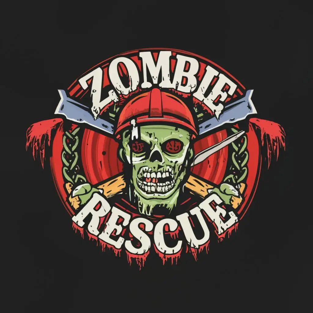 logo, Zombie Rescue, with the text "Zombie Rescue", typography