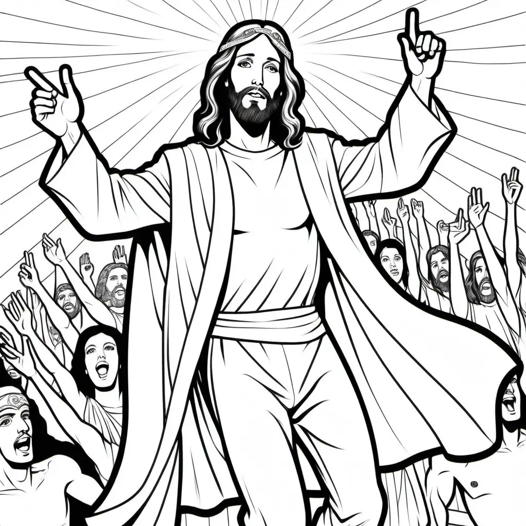 Jesus Christ Super Hero disco jockey coloring book image 