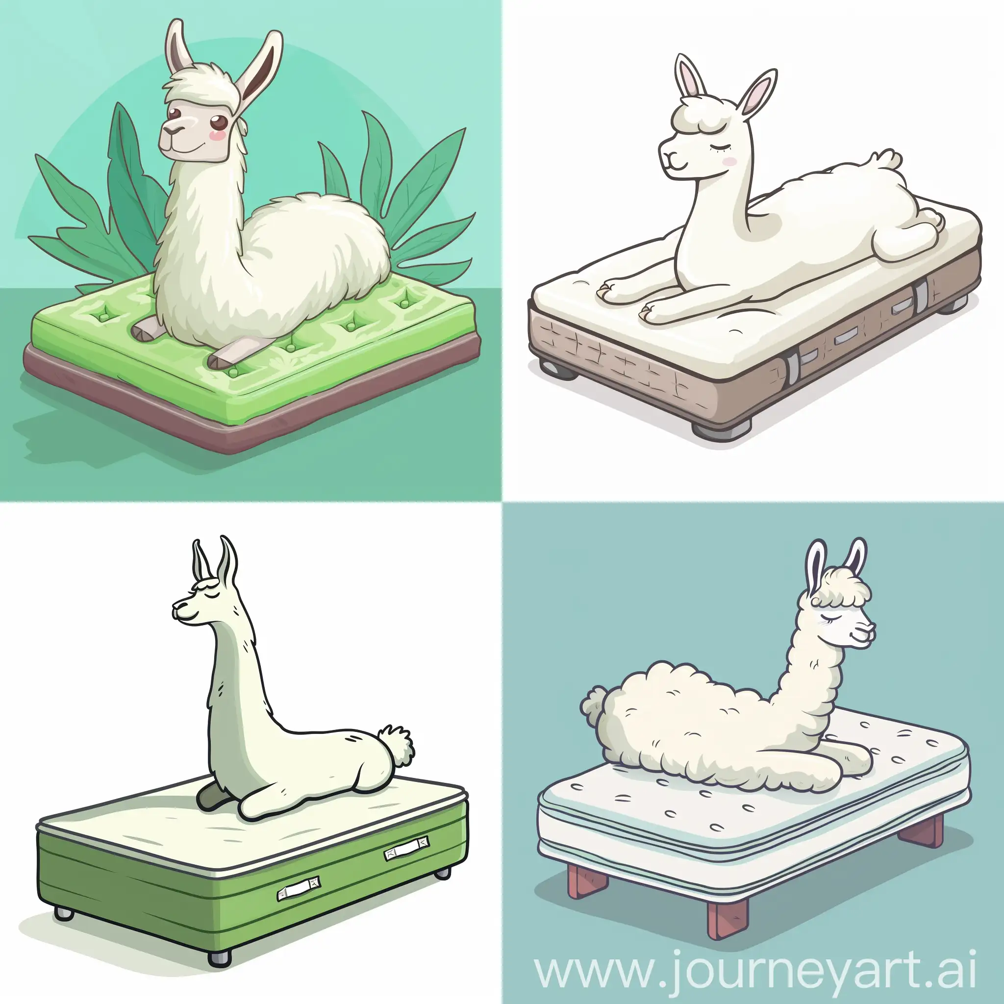Cheerful-Cartoon-Llama-Enjoying-a-Comfortable-Mattress