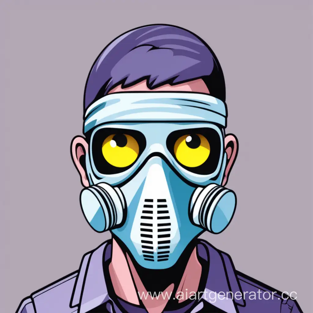 simple vector of a 3D clip art Pandemic zombie wearing mask human eyes.
