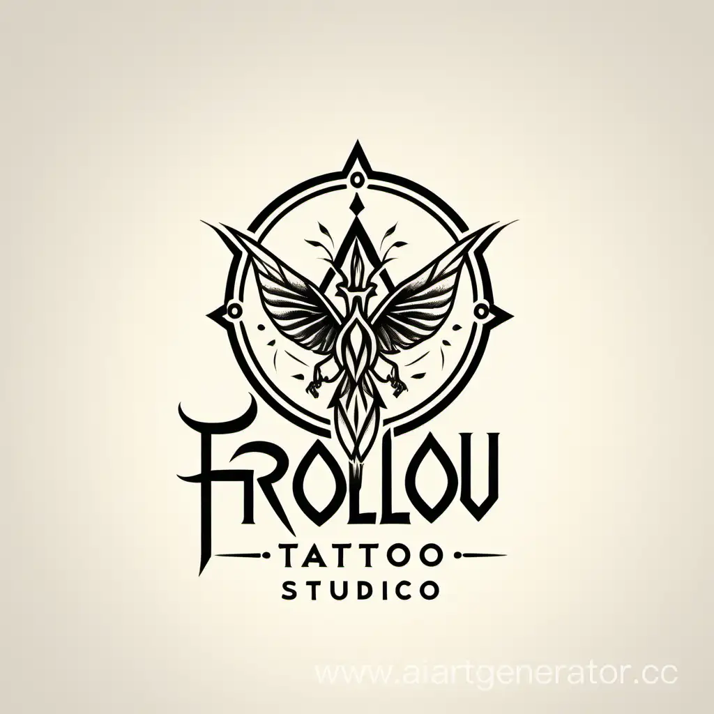 Минимализм логотип для тату студии с названием frolov tattoo studio