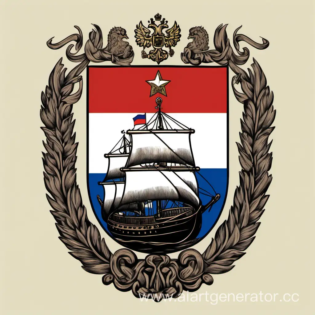 Русский имперский стаут, флаг, герб, корабль