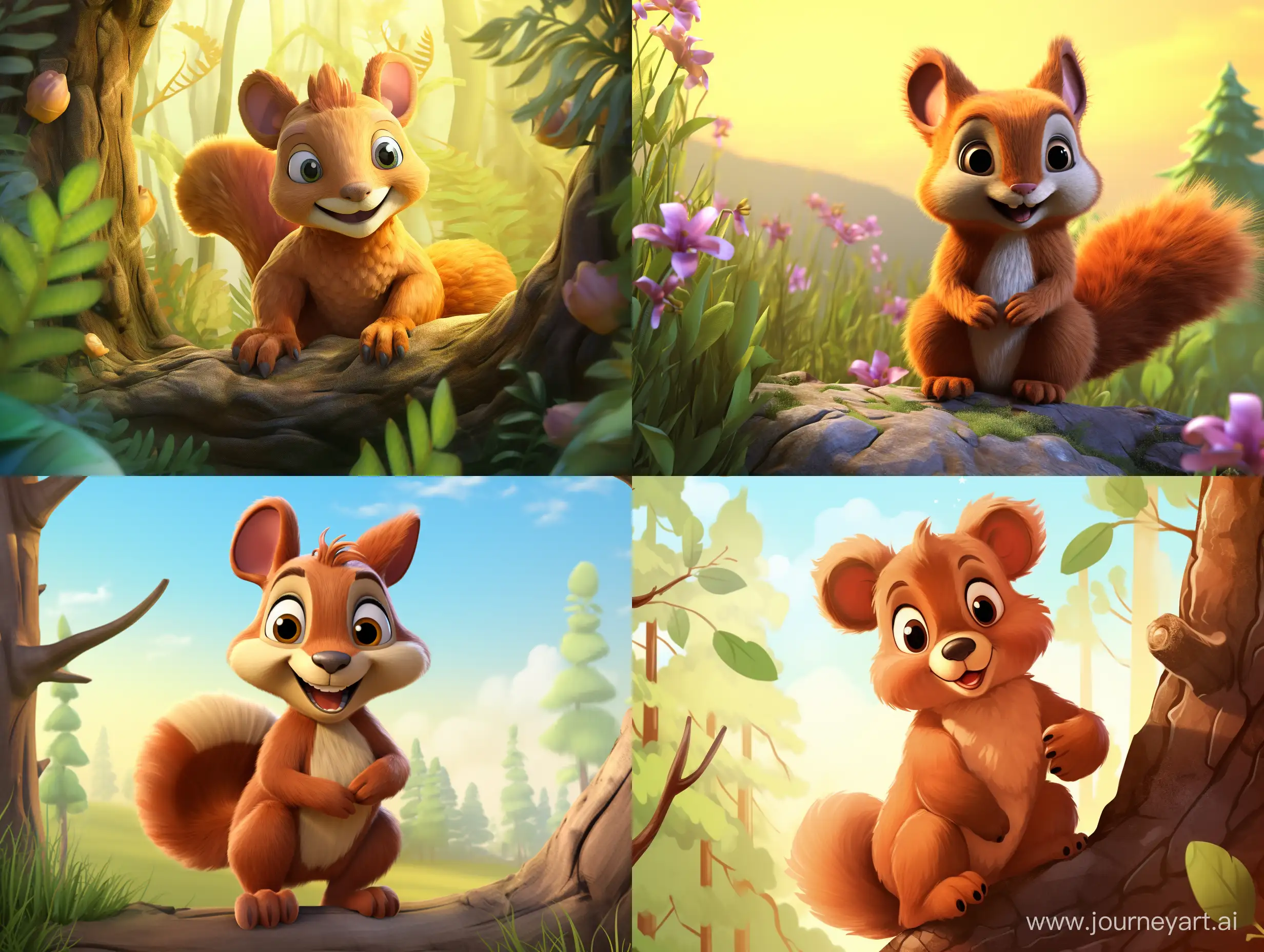 Squirrel mascot, a poster for a children's magazine