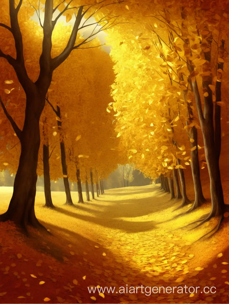Vibrant-Golden-Autumn-Landscape-with-Majestic-Trees-and-Serene-Horizon