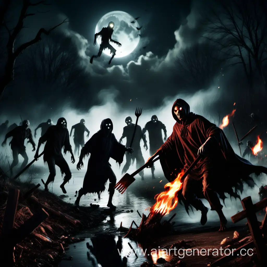 Mysterious-Cloaked-Figure-Evading-Zombie-Pursuit-by-Moonlit-River