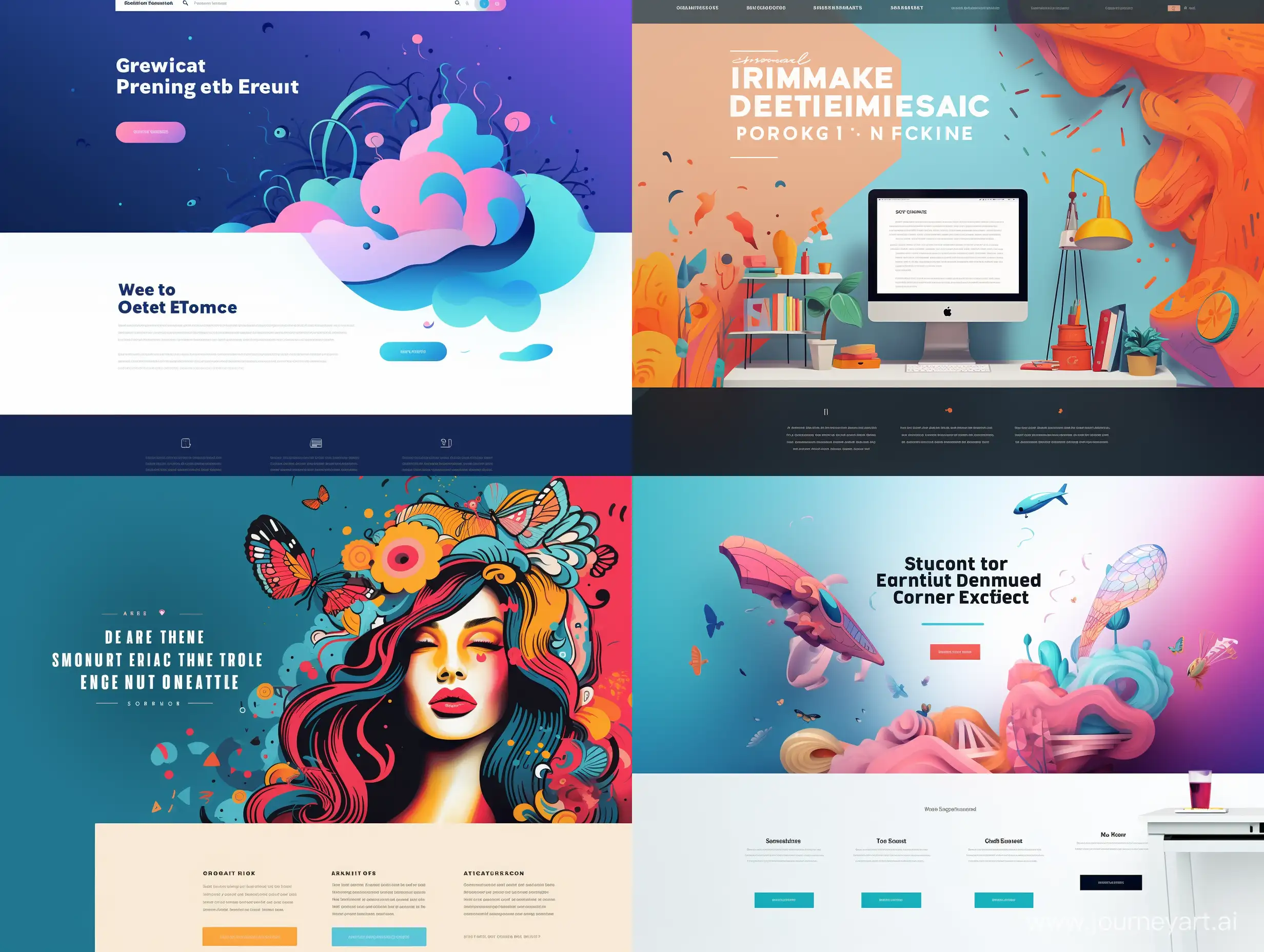 web design homepage image for illustration creator - designer company with a modern and sleek design to convey trust and confidence