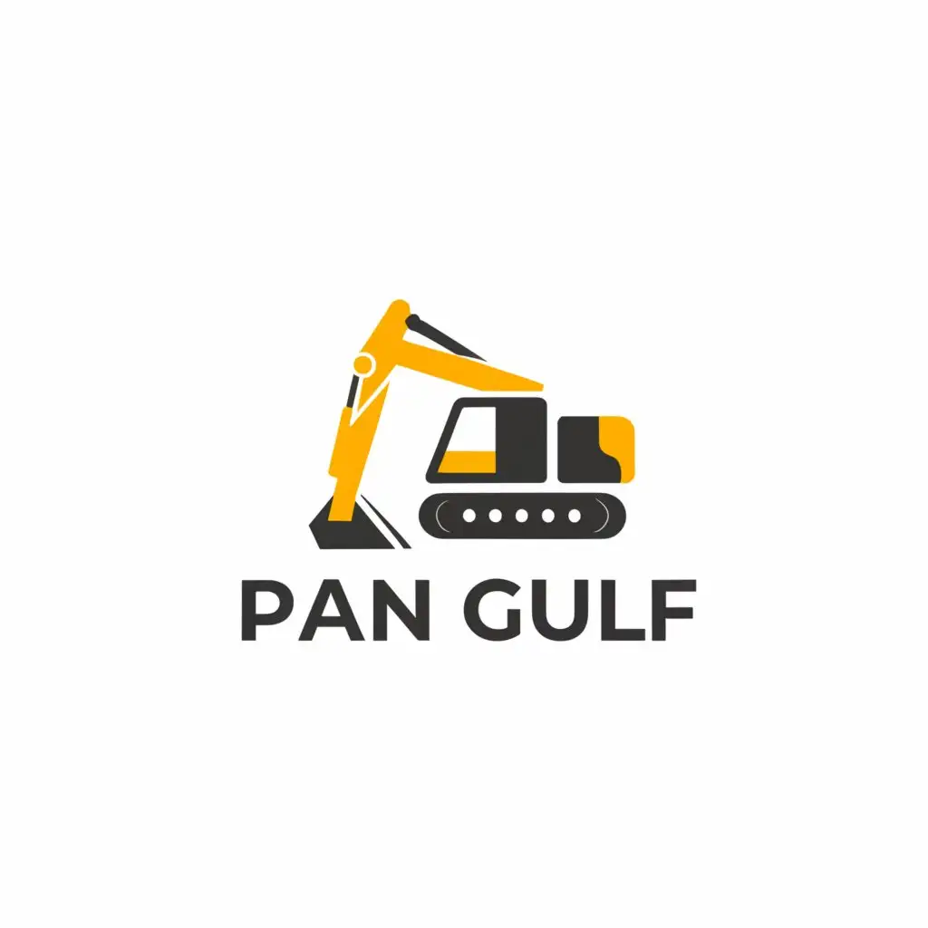 a logo design,with the text "Pan Gulf", main symbol:excavator,Moderate,be used in Construction industry,clear background