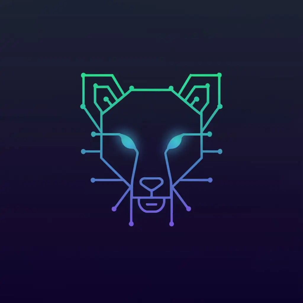 a logo design,with the text "Hyena", main symbol:a cyber Hyena face inside a microprocessor,Minimalistic,be used in Technology industry,clear background