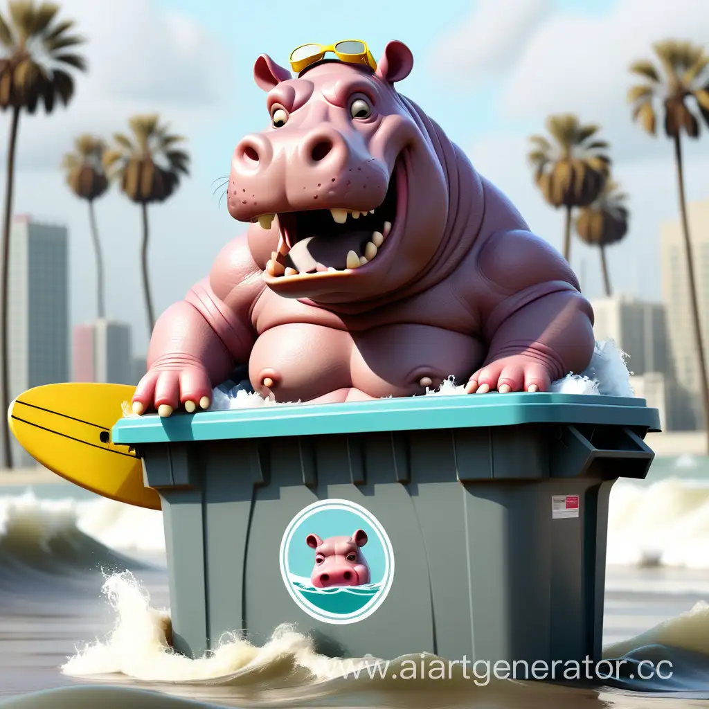 BTS-Style-Mutant-Hippopotamus-Surfing-in-Trash-Bin-Waves