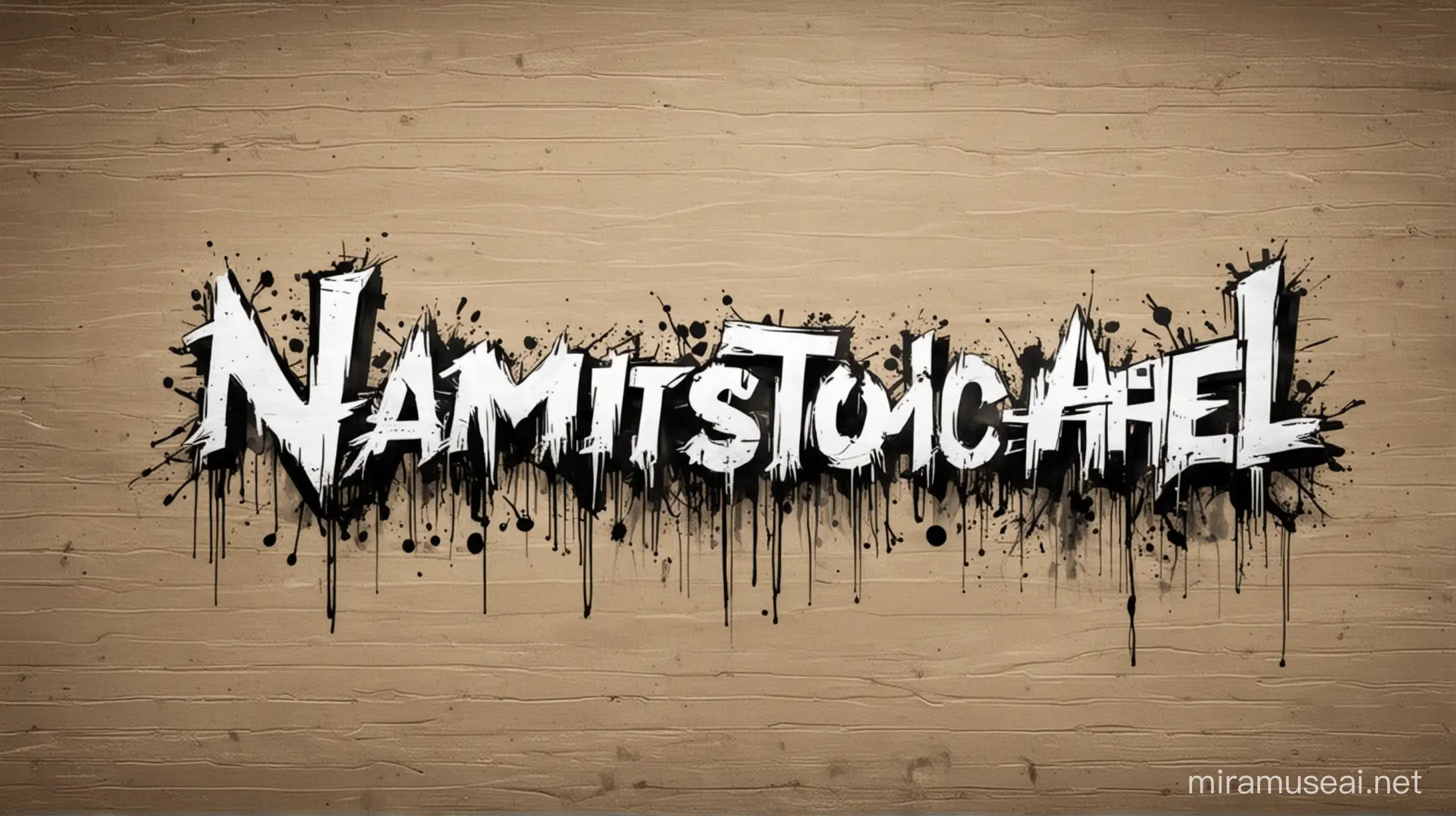 NamitoMichel Logo Innovative Handwriting Decorated in Banksy Artist Style