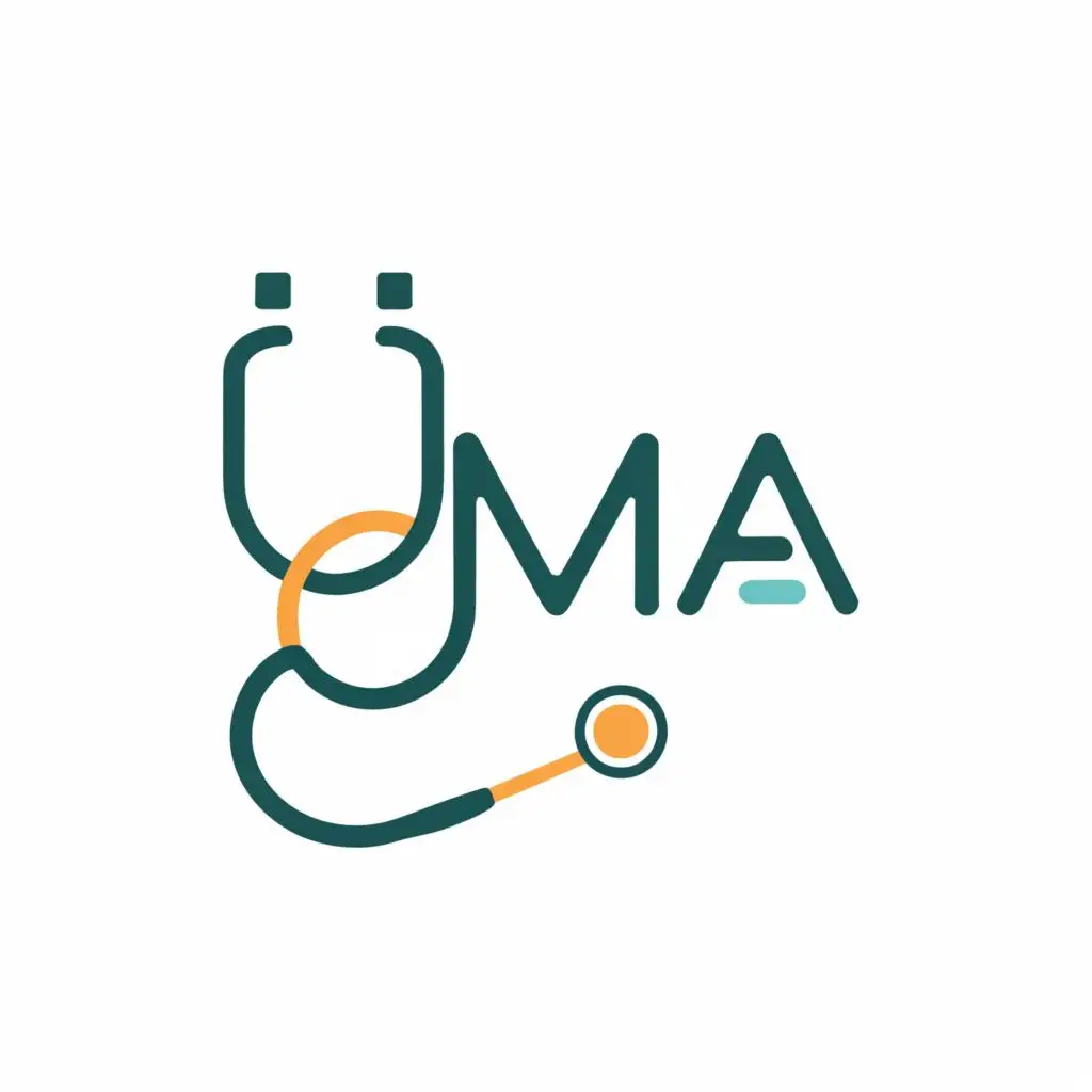logo, STETHOSCOPE, with the text "UMA", typography, be used in Medical Dental industry