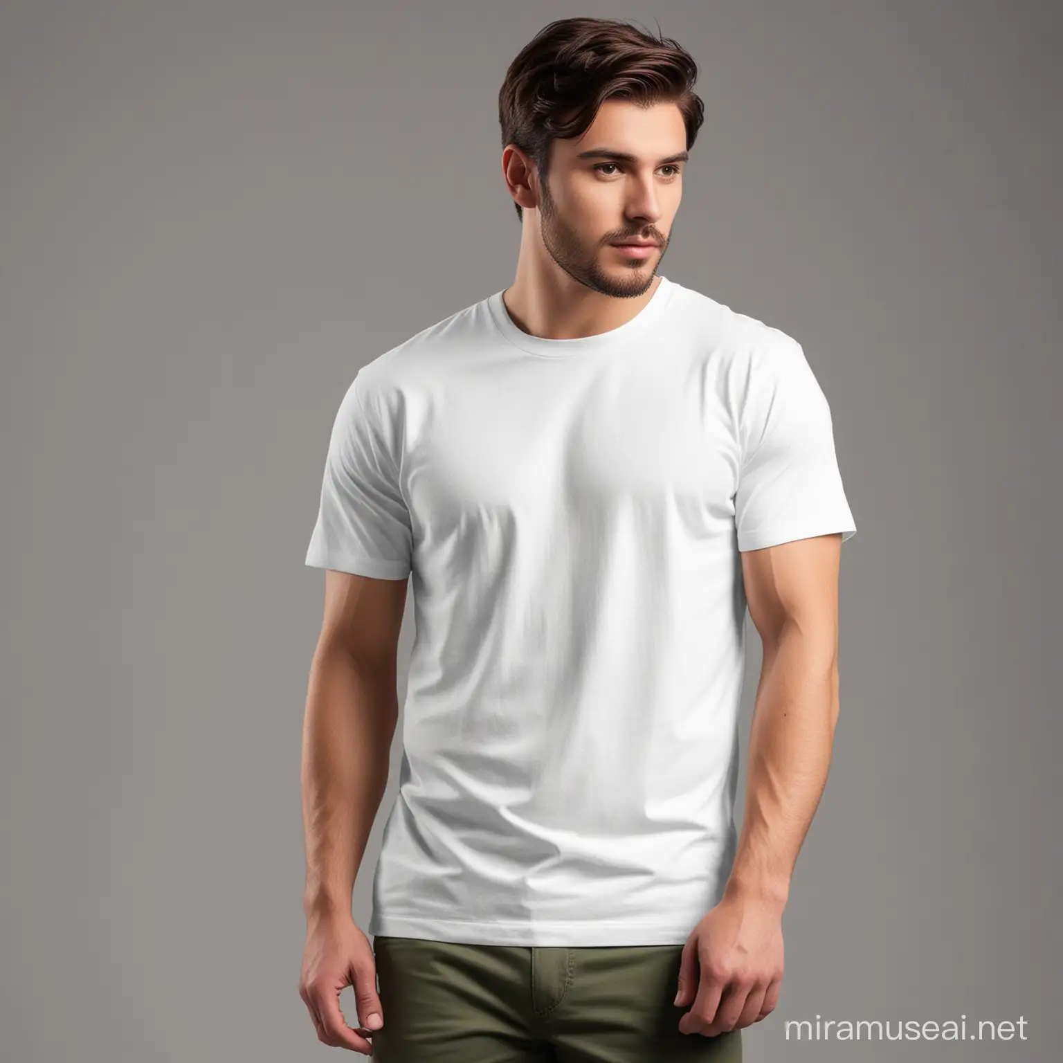 Create a captivating mockup featuring the Gilban 64000 white t-shirt, showcasing its versatility and comfort. Consider incorporating dynamic visuals that highlight its ideal fit for everyday wear or various occasions. Additionally, explore different background settings or complementary accessories to enhance the overall presentation and appeal of the t-shirt."