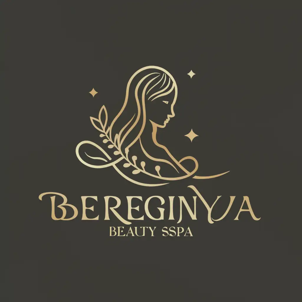 a logo design,with the text "Bereginya", main symbol:Girl,Moderate,be used in Beauty Spa industry,clear background