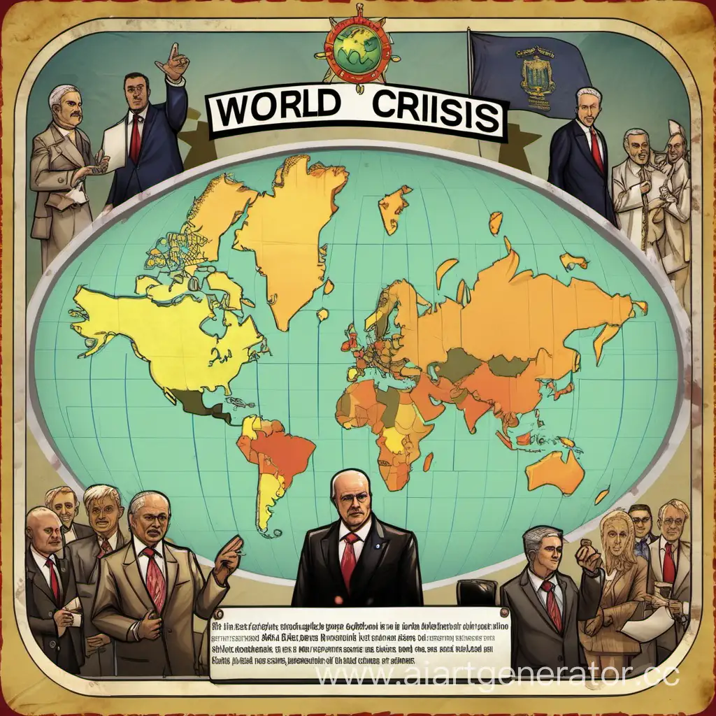 Карточка для настольной полит-дипломатической игры "Мировой кризис'