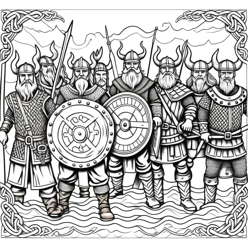 Swedish Vikings Coloring Page for Historical Art Enthusiasts