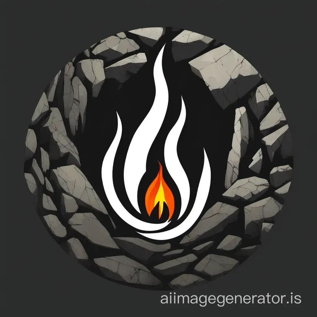 Fiery-Cave-Emblem-in-Circular-Design