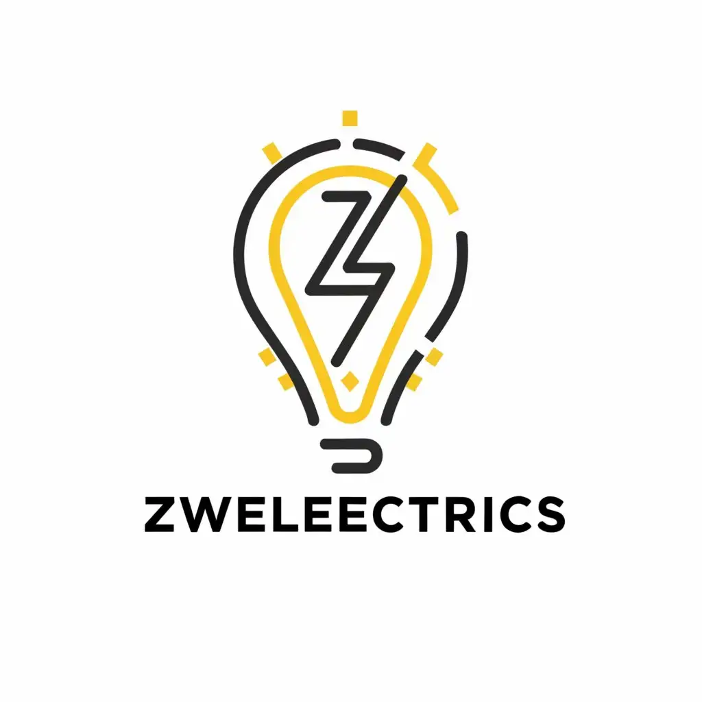 a logo design,with the text "ZW Electrics", main symbol:lightbulb, wire, electricity,Moderate,be used in Internet industry,clear background