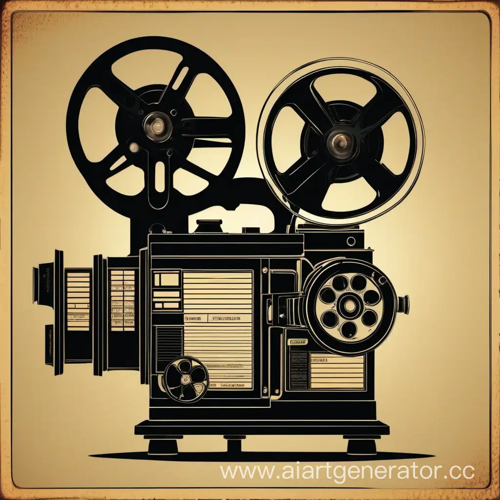 Classic-Cinema-Film-Projection-Vintage-Movie-Projector-Scene