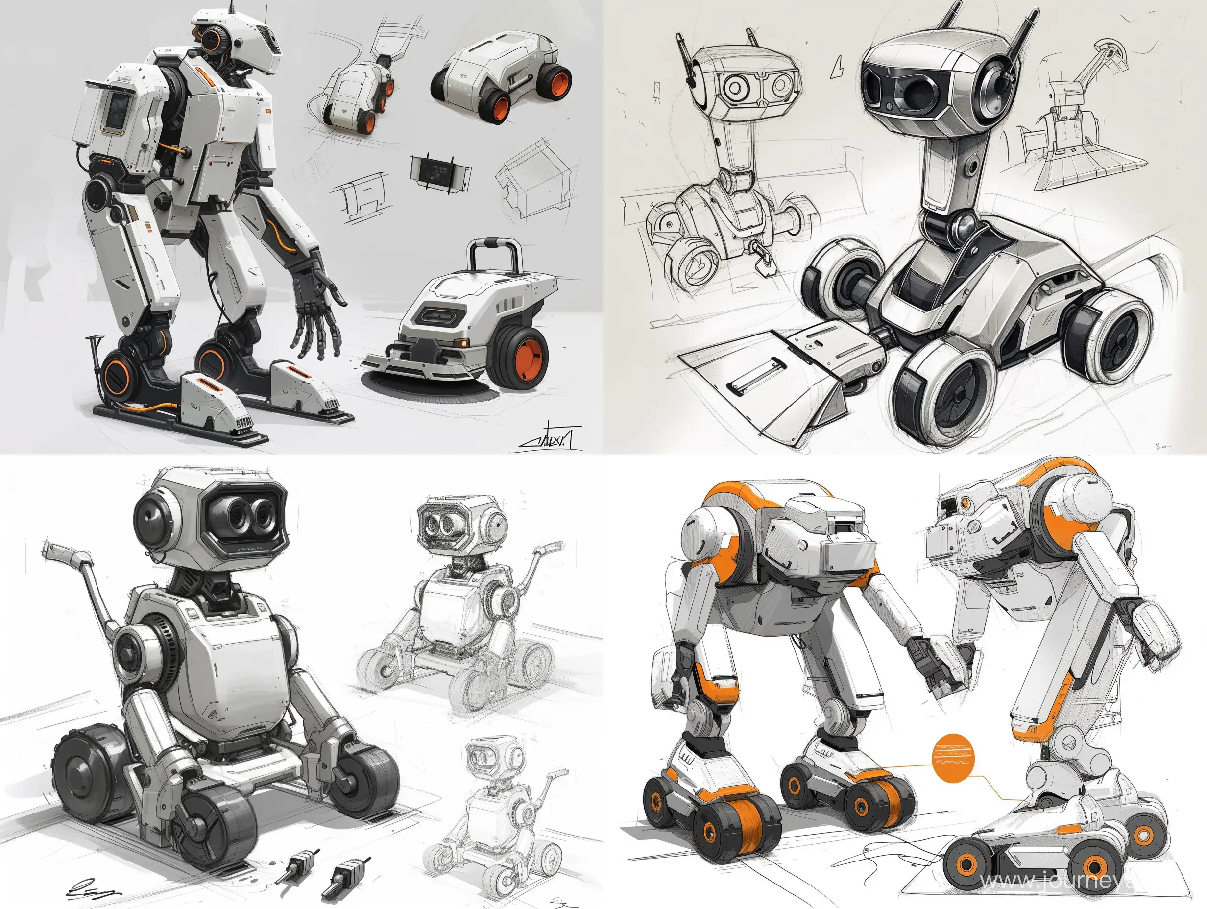 industrial robot, sweeper,  Sweeping Robot, design, autonomous robot, smart robot, sketches