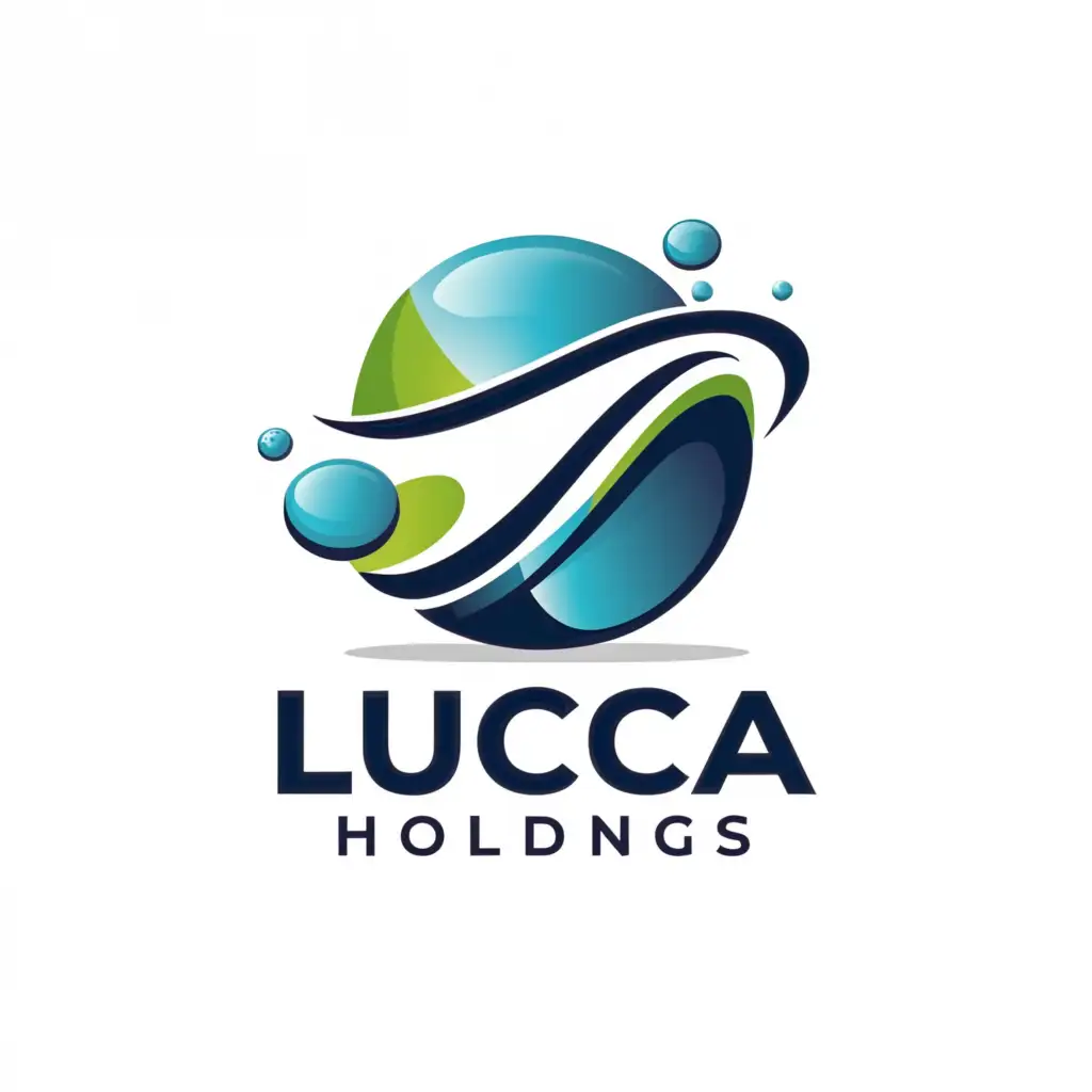 a logo design,with the text 'Lucia Holdings', main symbol:detergent soap,Moderate, clear background, green and blue colors