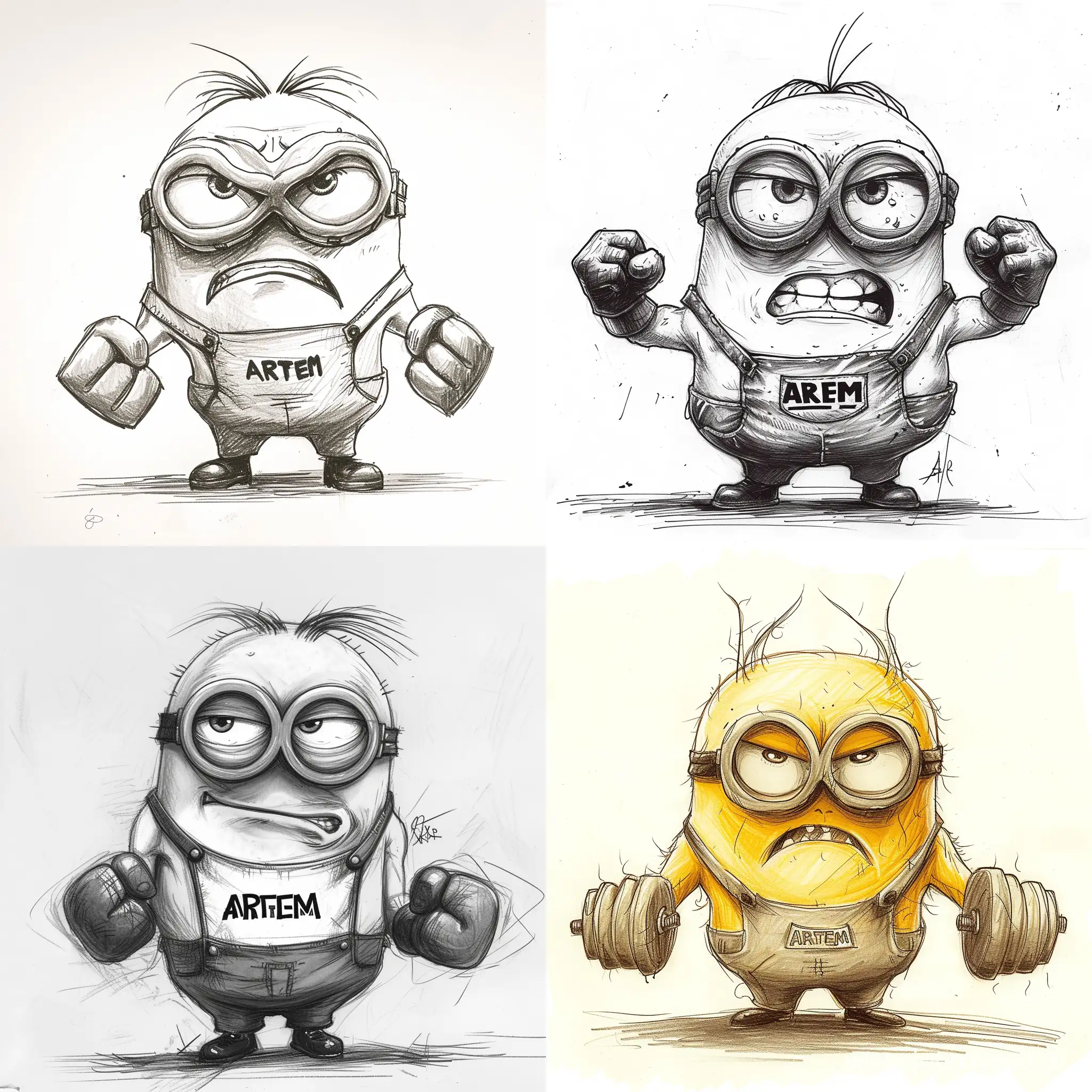 Muscular-Minion-Bodybuilder-with-ARTEM-Tshirt