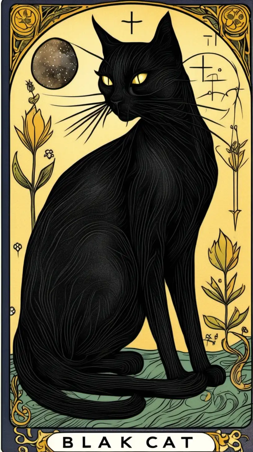 a black cat tarot card