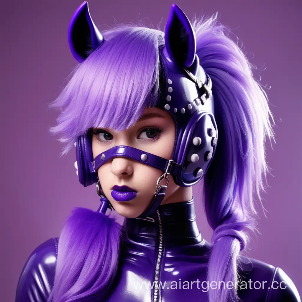 Latex-Pony-Girl-with-Purple-Skin-and-Lush-Mane