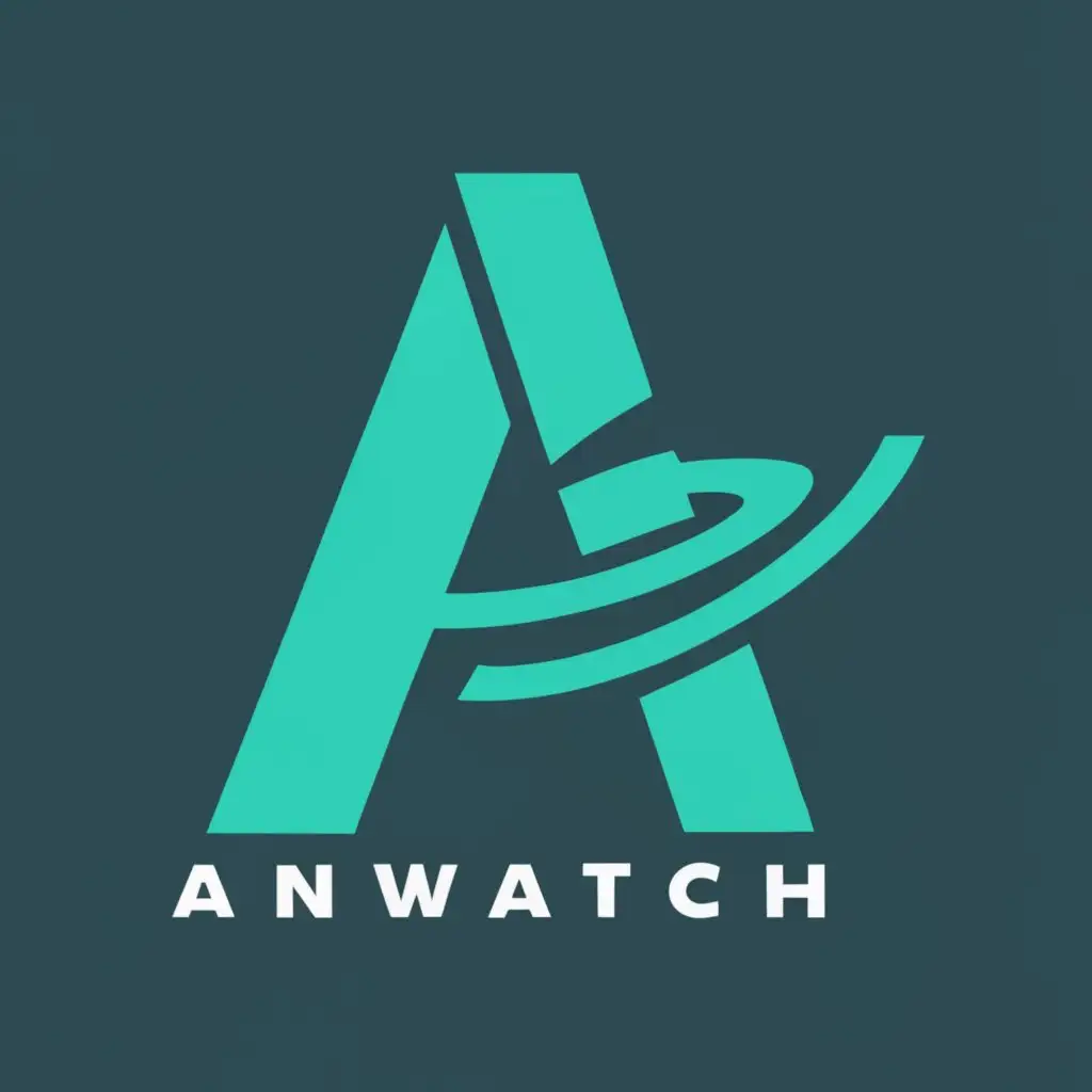 logo, latter A, with the text "AnWatch", typography, be used in Entertainment industry use blue color