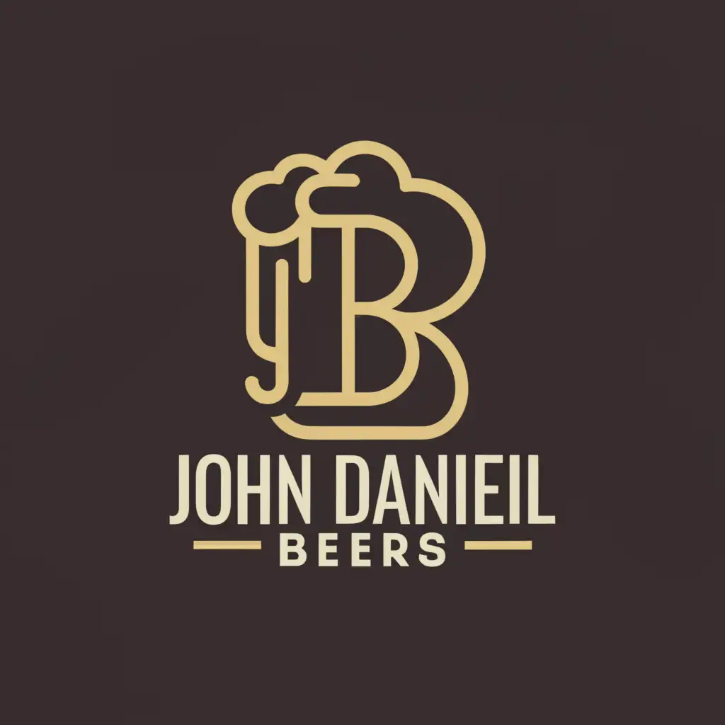 a logo design,with the text "John Daniel Beers", main symbol:Beers,Minimalistic,clear background