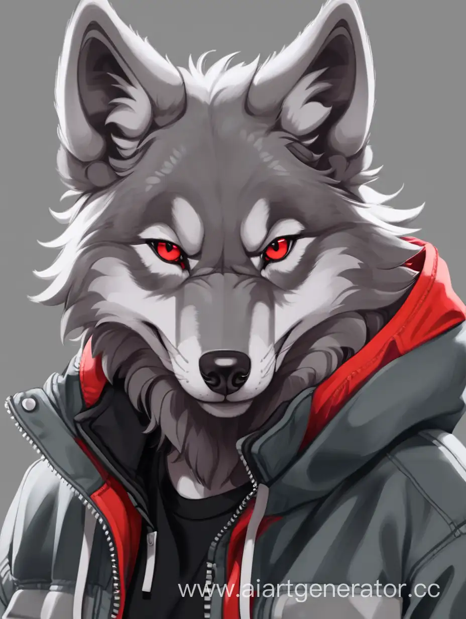 Smiling-Gray-Wolf-in-Stylish-Black-TShirt-and-Gray-Jacket