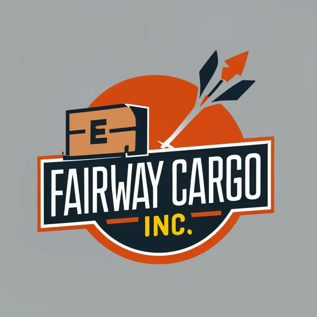 logo, TRUCK, ARROW, TRAILER, BOX, GLOBE, CIRCLE, with the text "FAIRWAY CARGO INC", typography, be used in Nonprofit industry