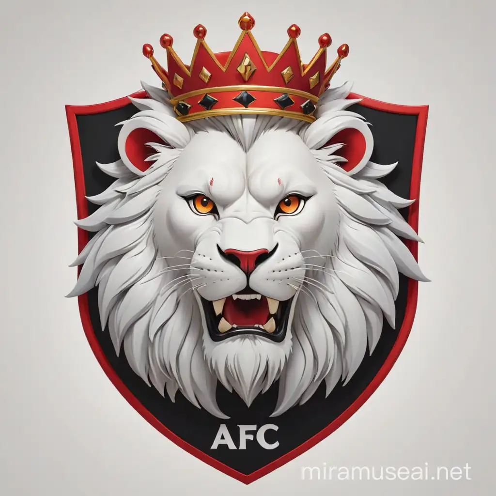 AVFAL FC Lion Logo with Crown in Black and Red