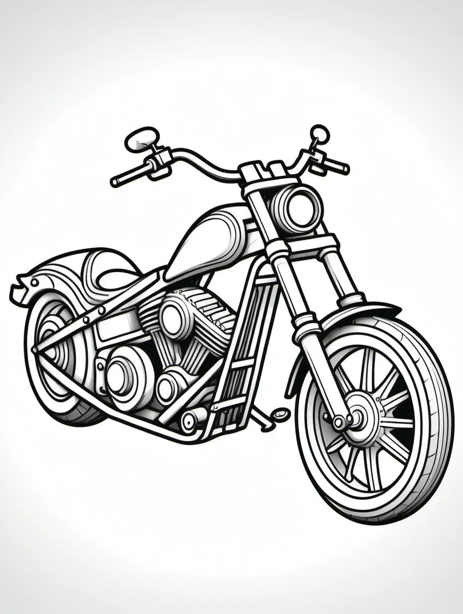 Custom Chopper Motorcycle Coloring Page for Adults