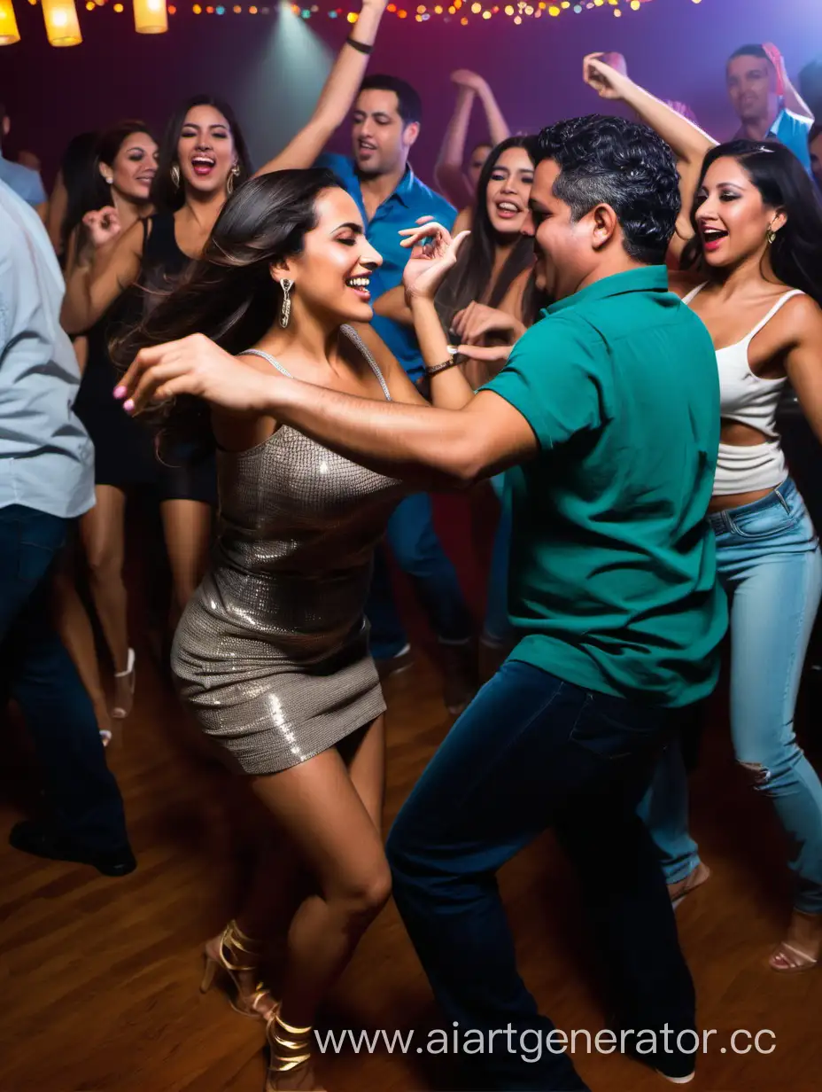 People dancing latina at a party